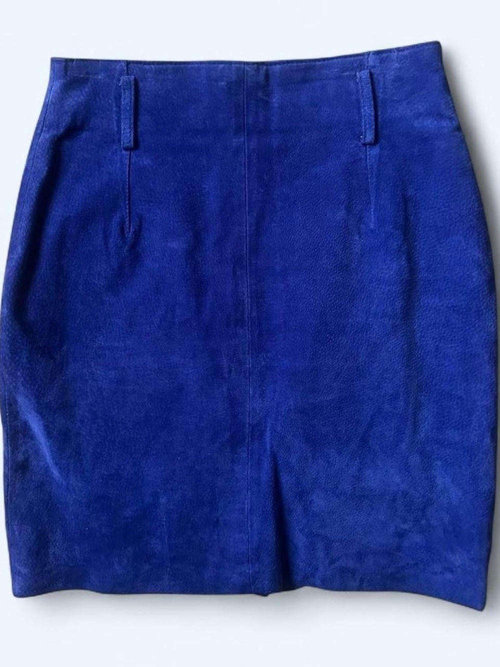 Vintage Bebe Blue Suede Mini Skirt